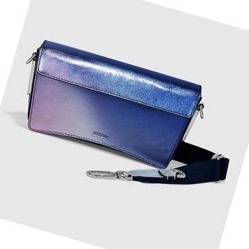 Women's Ecco METALLIC RISE CASSETTE Shoulder Bags Blue / Silver | SG 378NWY